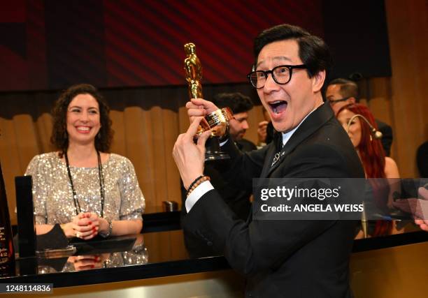 Vietnamese actor Ke Huy Quan, winner of the Oscar for Best Actor in a Supporting Role for "Everything Everywhere All at Once", attends the 95th...