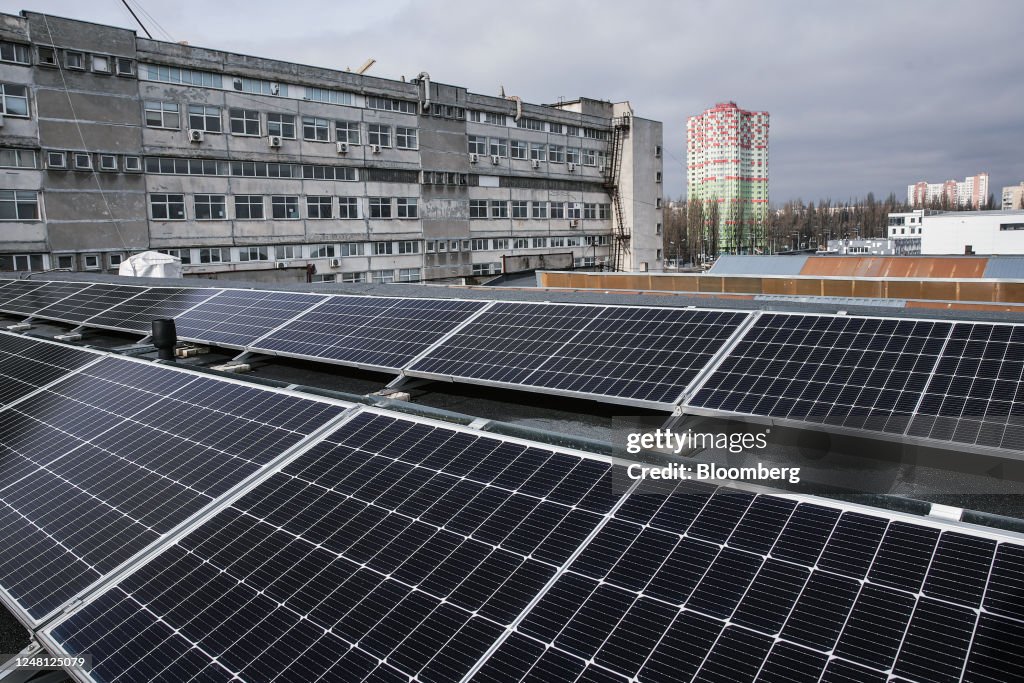 Solar Pv Array Rooftop A rooftop array of photovoltaic panels, operated by Atmosfera, used ...