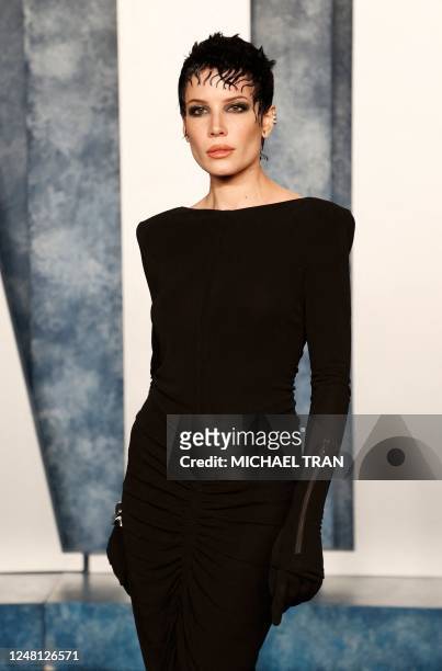 Singer Halsey attends the Vanity Fair 95th Oscars Party at the The Wallis Annenberg Center for the Performing Arts in Beverly Hills, California on...
