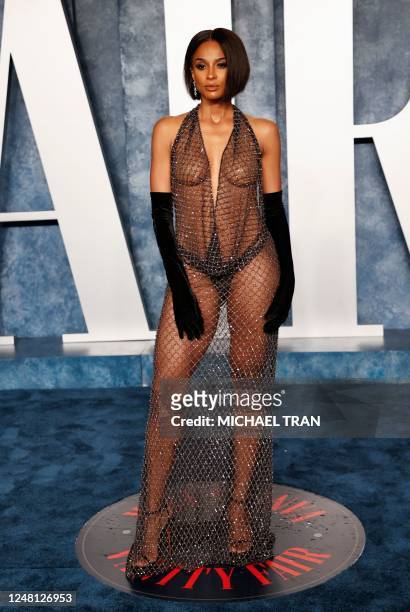 Singer Ciara attends the Vanity Fair 95th Oscars Party at the The Wallis Annenberg Center for the Performing Arts in Beverly Hills, California on...