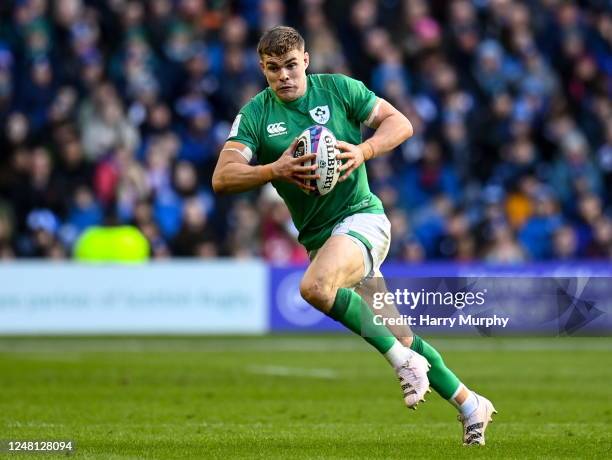 Scotland , United Kingdom - 12 March 2023; Garry Ringrose of Ireland during the Guinness Six Nations Rugby Championship match between Scotland and...