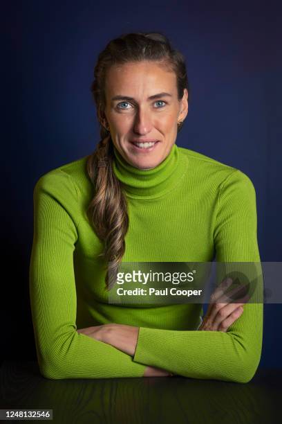 Former professional footballer Jill Scott is photographed for the Telegraph on February 10, 2023 in Manchester, England.