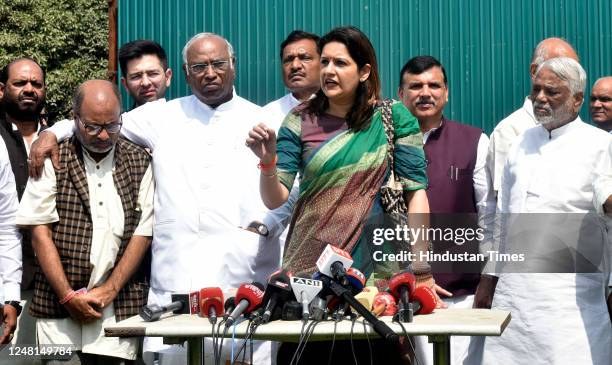 Member of Parliament, Rajya Sabha from Maharashtra and Deputy Leader of Shiv Sena Priyanka Chaturvedi along with Leader of Opposition in Rajya Sabha...