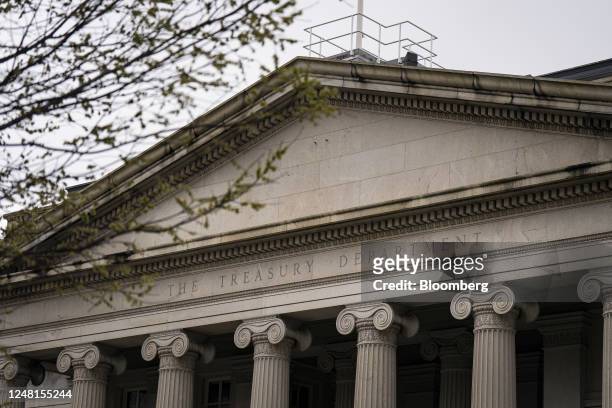 The US Treasury building in Washington, DC, US, on Monday, March 13, 2023. US authorities took extraordinary measures to shore up confidence in the...