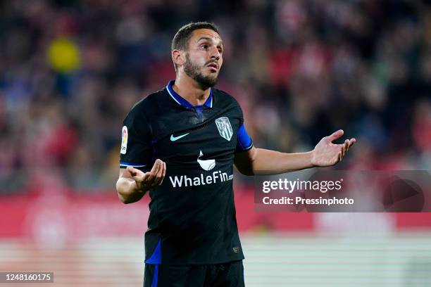 Koke Resurreccion of Atletico de Madrid during the La Liga match between Girona FC and Atletico de Madrid played at Montilivi Stadium on March 12,...