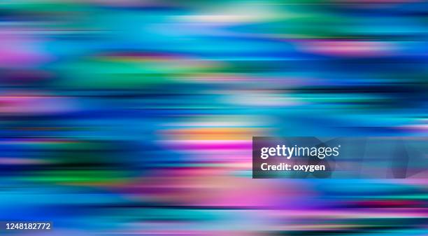 speed motion blur abstract colorful striped background - horizontal lines stock pictures, royalty-free photos & images