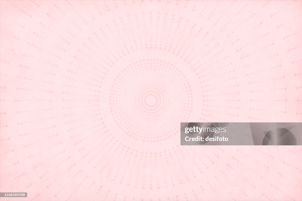 Pastel peach coloured dotted circular and striped design grunge effect textured background