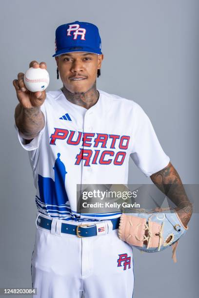 Marcus Stroman of Team Puerto Rico poses for a photo during the Team Puerto Rico 2023 World Baseball Classic Headshots at JetBlue Park on Tuesday,...