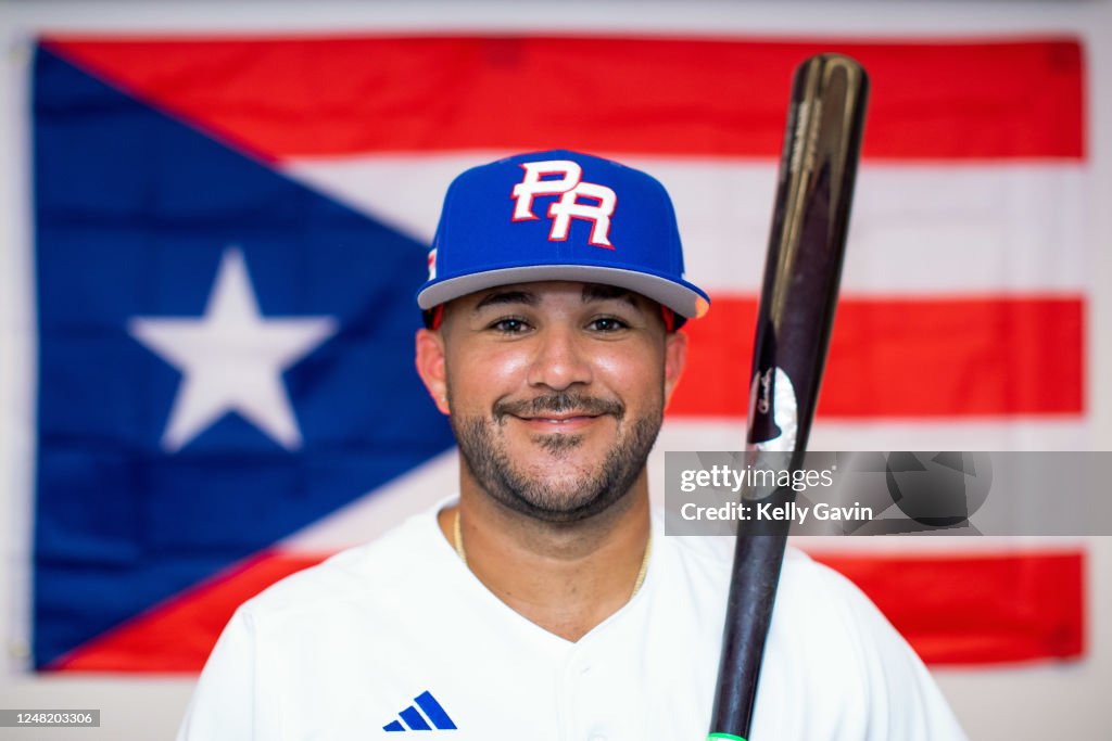 Fred Rico Baseball Vimael Machín of Team Puerto Rico poses for a photo during the Team ...
