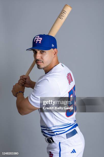 Neftali Soto of Team Puerto Rico poses for a photo during the Team Puerto Rico 2023 World Baseball Classic Headshots at JetBlue Park on Tuesday,...