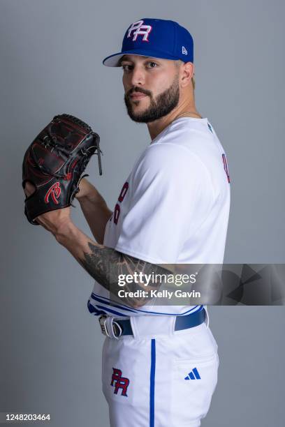 Nicholas Padilla of Team Puerto Rico poses for a photo during the Team Puerto Rico 2023 World Baseball Classic Headshots at JetBlue Park on Tuesday,...