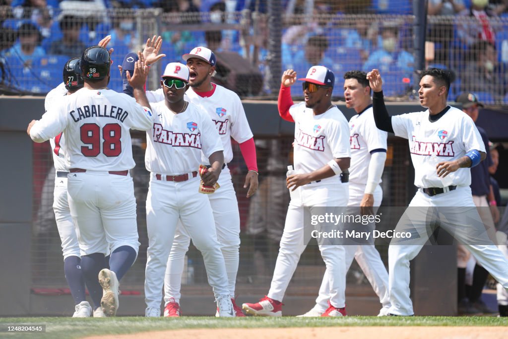 Panama Baseball Roster Jose Caballero and Erasmo Caballero of Team Panama celebrate with ...