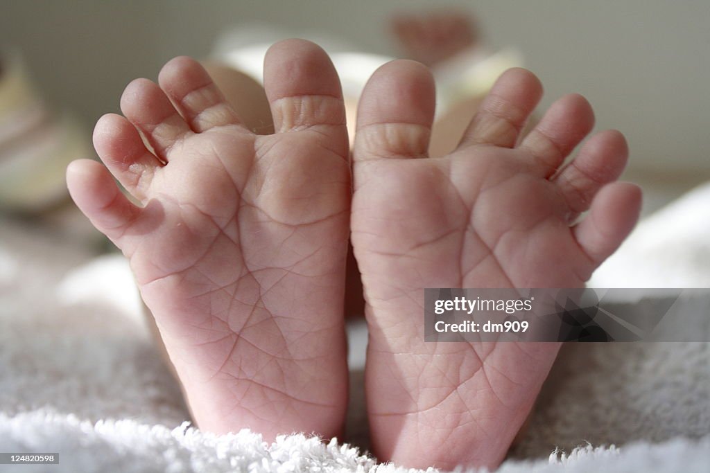 Feet and toes of  one month baby