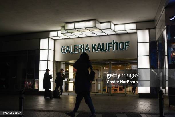 General view of Galeria Kaufhof's front store is seen in Cologne, Germany on March 13 during sunset, as 52 Galeria branches plan to close in the...