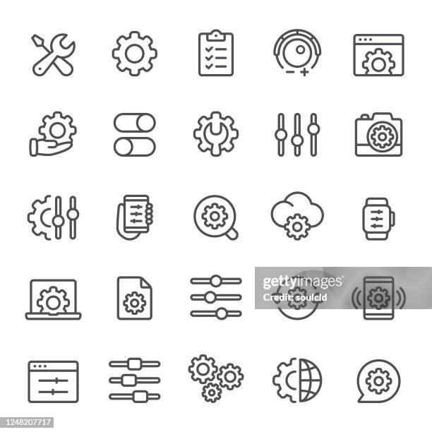 ilustrações de stock, clip art, desenhos animados e ícones de settings icons - feito à medida condição