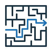Strategy icon, Labyrinth, maze, vector graphics