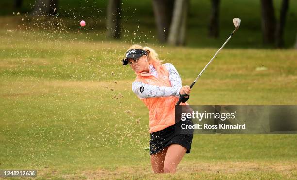 Carly Booth of Scotland in action at Cleckheaton and District Golf Club on June 08, 2020 in Cleckheaton, England.