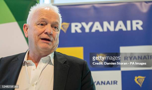 Ryanair chief executive Eddie Wilson during the Ryanair and Dublin Airport Authority joint press conference at Dublin Airport Central announcing the...