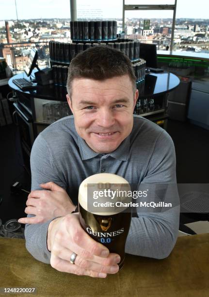 Brian O'Driscoll launches Guinness 0.0 responsible drinking campaign on March 14, 2023 in Dublin, Ireland. Brian O'Driscoll is pictured in the...