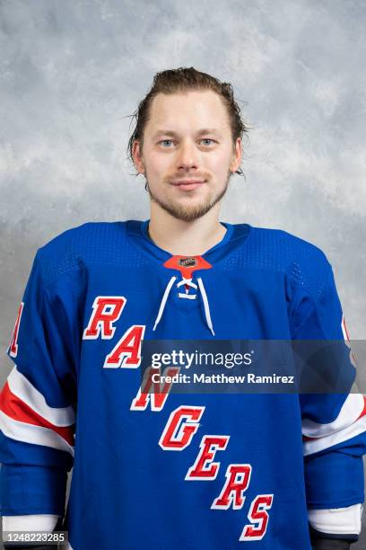 Vladimir Tarasenko of the New York Rangers poses for his official headshot for the 2022-2023 season on March 7, 2023 in Tarrytown, New York.