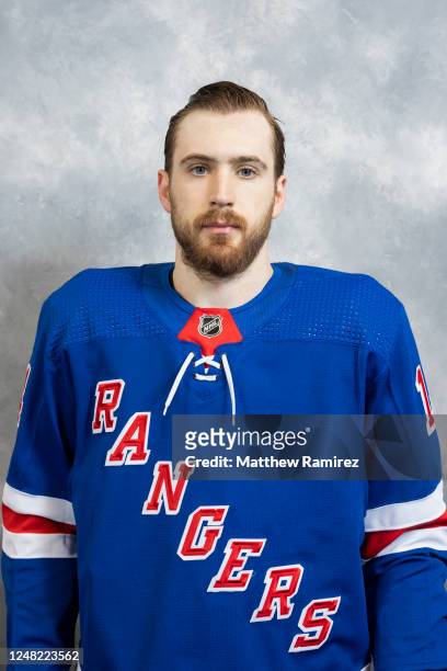 Tyler Motte of the New York Rangers poses for his official headshot for the 2022-2023 season on March 7, 2023 in Tarrytown, New York.