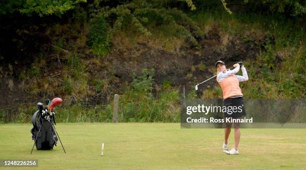 Carly Booth of Scotland in action at Cleckheaton and District Golf Club on June 08, 2020 in Cleckheaton, England.