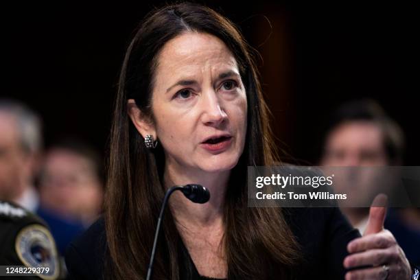 Director of National Intelligence Avril Haines, testifies during the Senate Select Intelligence Committee hearing on worldwide threats in Hart...