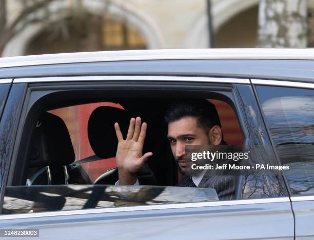 Amir Khan outside Snaresbrook Crown Court, London, where four men are on trial over the alleged gunpoint robbery of the former world boxing champion....