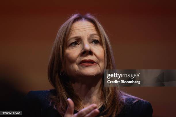 Mary Barra, chief executive officer of General Motors Co., during the South by Southwest festival in Austin, Texas, US, on Tuesday, March 14, 2023....