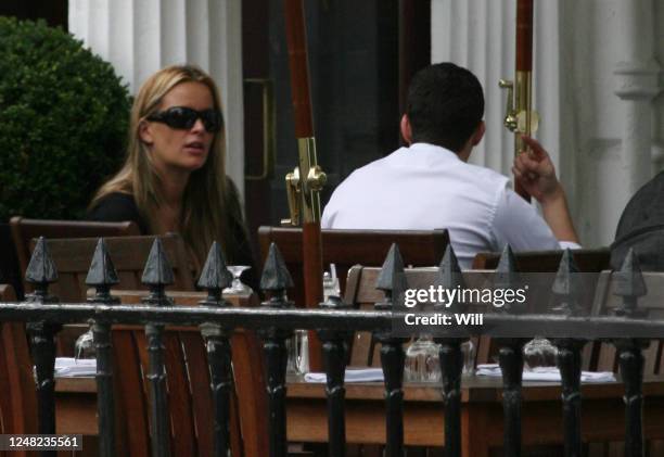 Davinia Taylor and Dave Gardner out and about near their home in St Johns Wood on July 27, 2007 in London, England