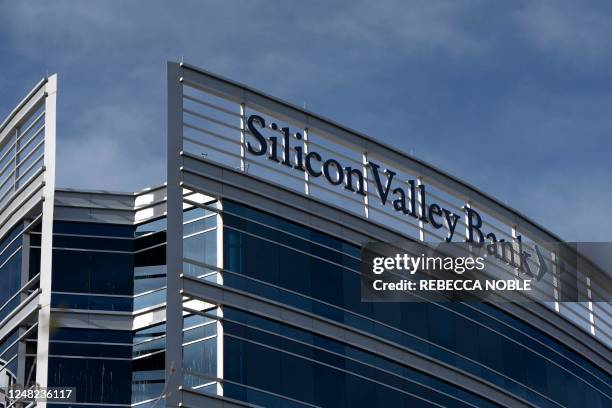 Silicon Valley Bank office is seen in Tempe, Arizona, on March 14, 2023. - With hindsight, there were warning signs ahead of last week's spectacular...