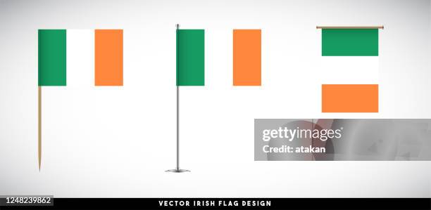 vector irish flag set on white background - toothpick stock illustrations