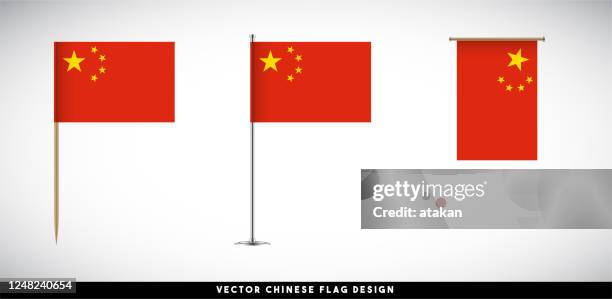ilustraciones, imágenes clip art, dibujos animados e iconos de stock de bandera de vector chino establecida en fondo blanco - asta palo