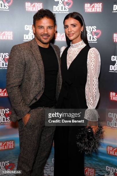 Ryan Thomas and Lucy Mecklenburgh attend the press night performance of "Guys & Dolls" at The Bridge Theatre on March 14, 2023 in London, England.
