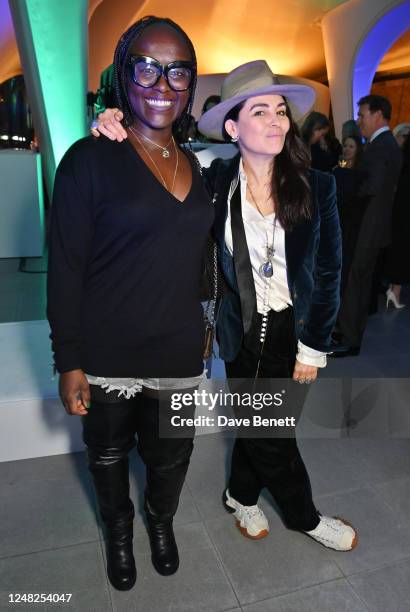 Lynette Yiadom-Boakye and Es Devlin attend the Serpentine Mystery Nights to celebrate the Serpentine Future Contemporaries at The Magazine,...