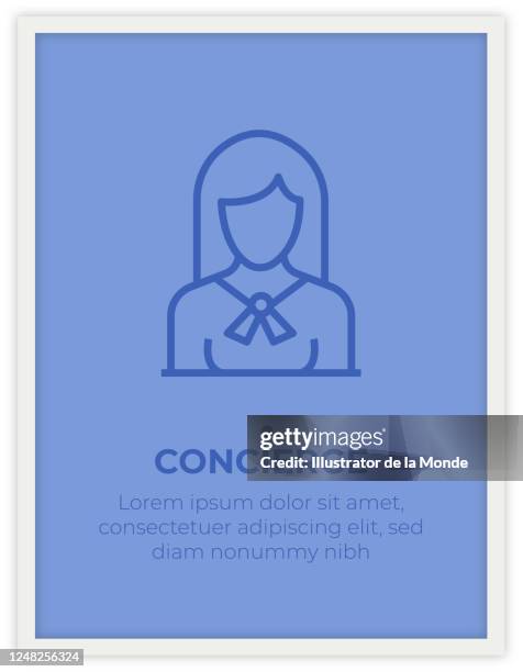 concierge single icon poster design - service bell stock illustrations