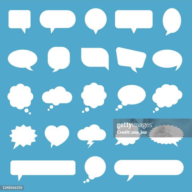 speech bubble icon set - vektor-illustration - denkblase stock-grafiken, -clipart, -cartoons und -symbole