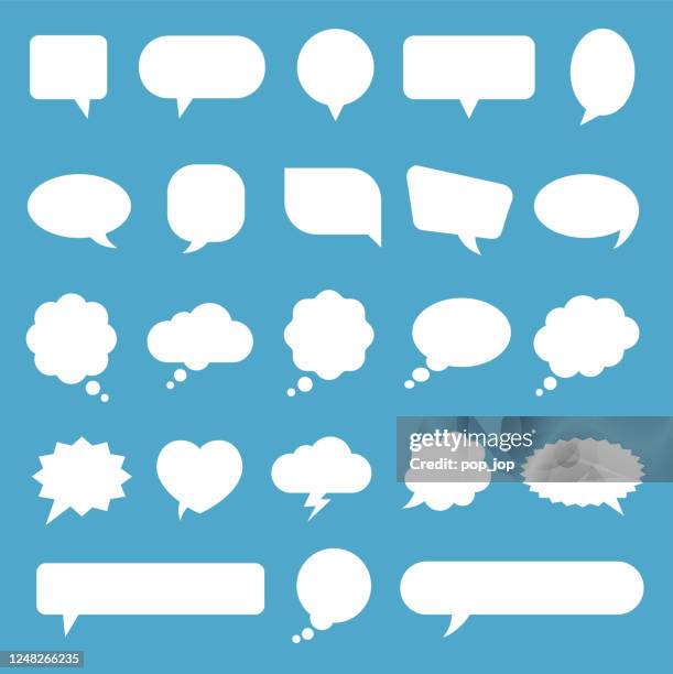 ilustraciones, imágenes clip art, dibujos animados e iconos de stock de conjunto de iconos de burbujas de voz - ilustración vectorial - speech bubble