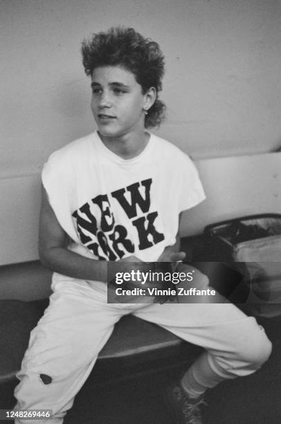 Canadian actor Corey Haim at the Hollywood All-Star Baseball Game at the Dodger Stadium in Los Angeles, 29th August 1987.