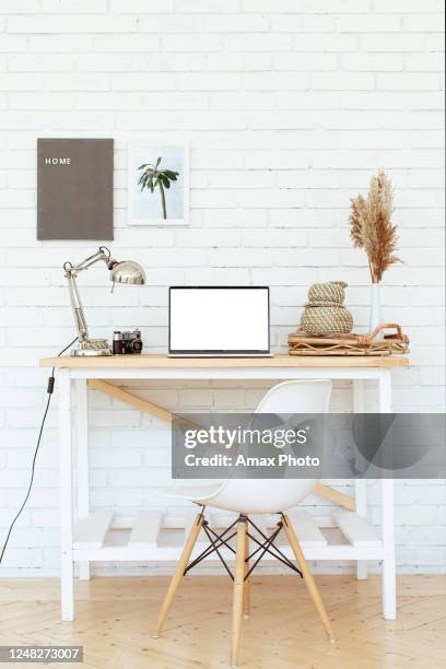 cozy still life background, the new home office setups - makeshift office stock pictures, royalty-free photos & images