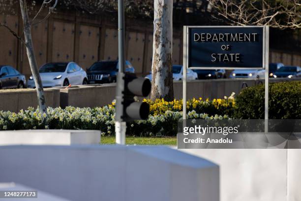 The exterior of the State Department complex is seen on March 14, 2023 in Washington, DC.
