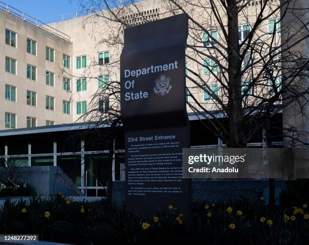 The exterior of the State Department complex is seen on March 14, 2023 in Washington, DC.
