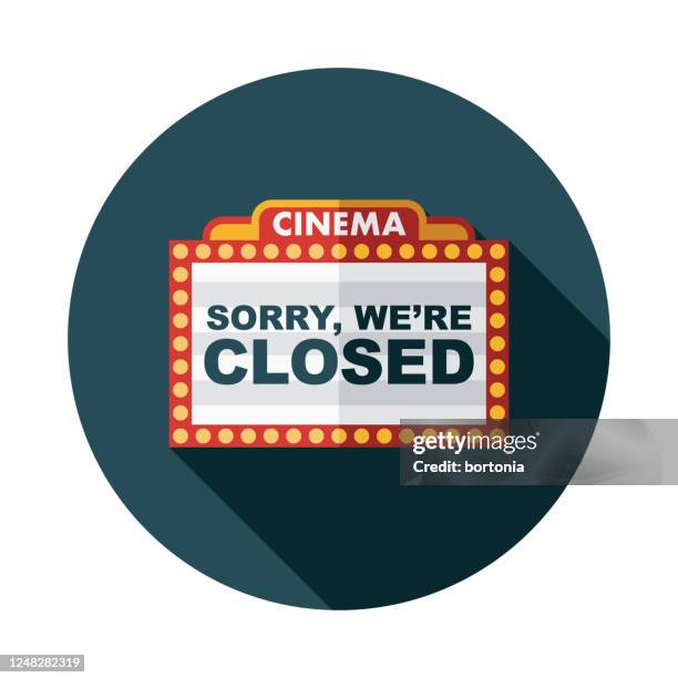 cinema marquee geschlossenes symbol - anzeigetafel für kino oder theater stock-grafiken, -clipart, -cartoons und -symbole