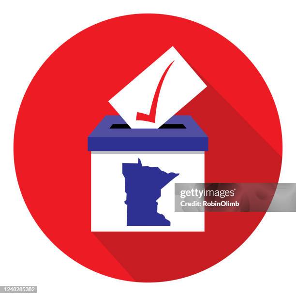 red circle minnesota ballot box icon - franchise map stock illustrations