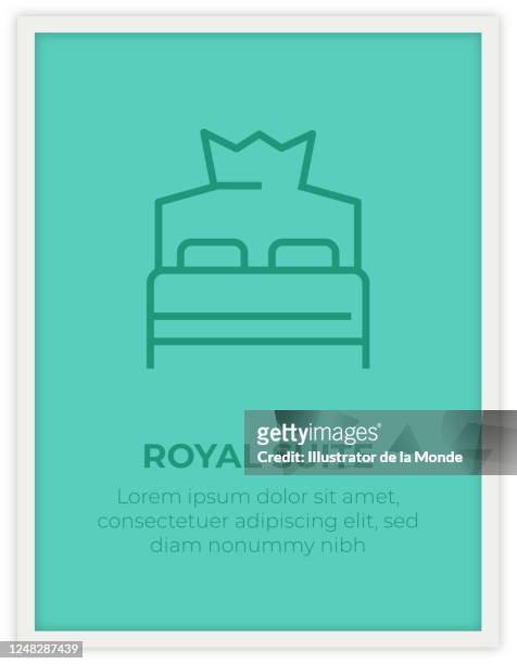 royal suite single icon poster design - suite stock illustrations
