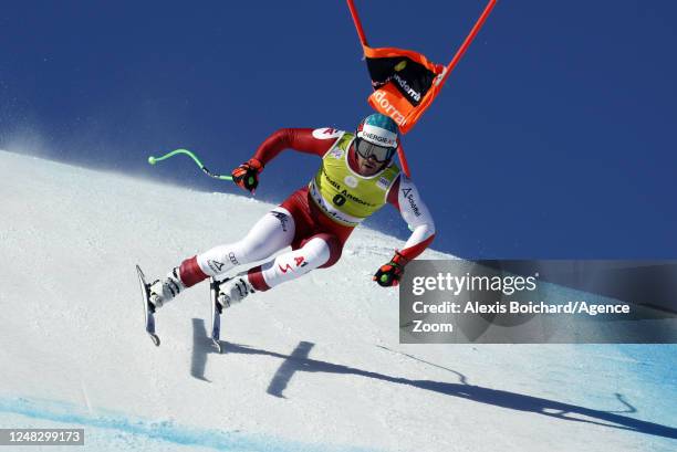 Vincent Kriechmayr of team Austria in action during the Audi FIS Alpine Ski World Cup Finals Men's and Women's Downhill on March 15, 2023 in Soldeu,...