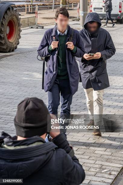 Two of the accused arrive for a session of the case before the Antwerp appeal court, a remark of the judge during the trial in Hasselt, against 18...