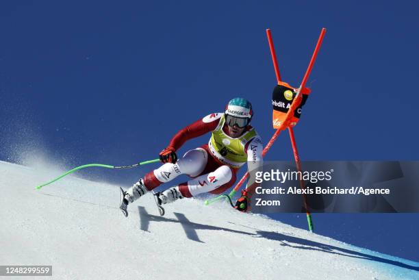 Vincent Kriechmayr of team Austria takes 1st place during the Audi FIS Alpine Ski World Cup Finals Men's and Women's Downhill on March 15, 2023 in...