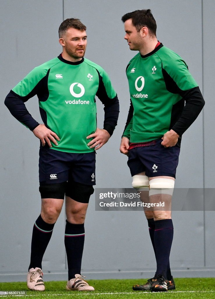 Peter Rann Rugby Dublin , Ireland - 15 March 2023; Peter OMahony, left, and James Ryan ...