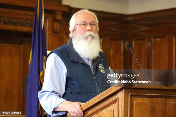 Latah County Prosecuting Attorney Bill Thompson speaks at a press conference Dec. 30 in Moscow about the investigation into November&apos;s stabbing...
